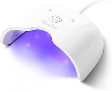 slomart MelodySusie Mala UV lampa za gel nokte s laganim dizajnom, P-ART06F Sušilica za nokte s jednostavnim upravljanjem tipkama, suši sve mekane gelove kod kuće, polu-tvrdi gel, podlak i nadlak bijeli.