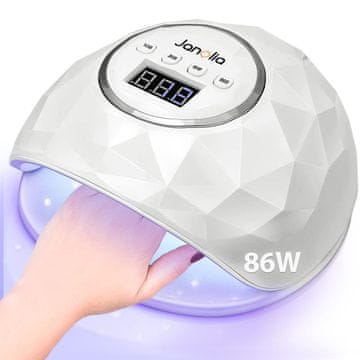 slomart Janolia Sušilica za nokte Nagellampe 86W UV LED lampa za nokte sa senzorom LCD zaslonom za gel nokte Profesionalna lampa za nokte za nokte na rukama/nogama Nageldesign s 4 timera