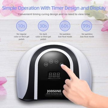 slomart JODSONE 120W UV LED lampa za nokte za obje ruke - Profesionalna gel lampa za nokte s 54 LED svjetla, brzo sušenje za gel lak (salon & kućna upotreba) - Crni dizajn