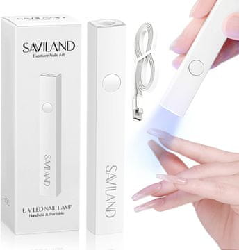 slomart Saviland U V lampe za gel nokte: Mini U V lampa za nokte 【Zaštitite kožu】【Punjiva】Mala LED sušilica za nokte za gel lak, građevni gel, vrhove noktiju, ljepilo za nokte, pokloni za žene