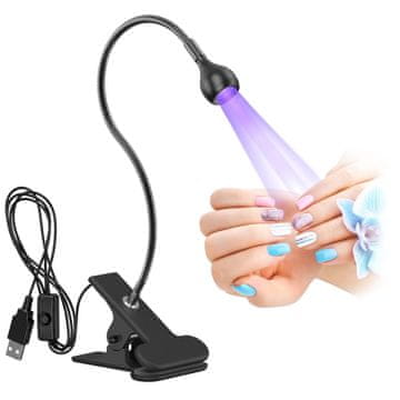 slomart AISEELY UV lampa za nokte, UV LED lampa za nokte, rotirajuća 3W USB gel lampa za nokte s kopčom, mini UV lampa za nokte za gel lak, UV sušenje, sušilica za nokte za početnike, 3,5V - 5V (crna)