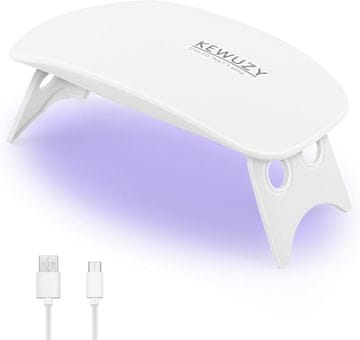 slomart Mini UV LED lampa za nokte, timer s alatom za stvrdnjavanje, oblik miša, kompaktna i lagana za kućnu upotrebu, salon za nokte i putovanja, pogodna za početnike, USB kabel (bijela)