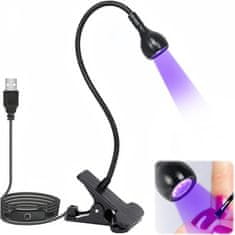 slomart UV lampe za gel nokte mini, 3W UV lampa mala s prilagodljivim vratom, rotirajuća LED lampa za nokte, USB UV lampa za gel, gel lak, ljepilo za nokte, kompaktna mala UV lampa za nokte