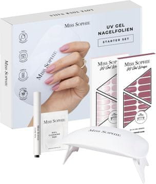 slomart Original Miss Sophie UV Starterset I Samoljepljive UV folije za nokte I Naljepnice za nokte u boji Rosewood Love & Rose Babyboomer I Bez krzanja I Dugotrajna postojanost I Brza i jednostavna uporaba