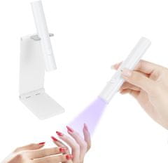 slomart UV lampe za gel nokte, prijenosna mala UV lampa za nokte, punjiva, sa stalkom, mini U V LED lampa za nokte, za gel lak, za stvrdnjavanje ljepila za nokte i tipsa za nokte, za početnike (salon)