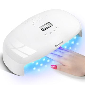 slomart Aokitec 78W UV lampa za gel nokte, LED lampa za nokte Sušilica za lak za nokte UV lampa za sve vrste nail arta | 4 timera LCD zaslon | Automatski senzor | Brzo sušenje, pokloni za žene