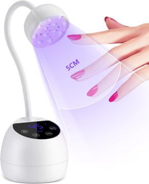 slomart Saviland Schwanenhalslampe U V Für Nägel: Pametna senzor U V lampa za nokte 10S brzo sušenje U V svjetlo za gel nokte 36W punjiva LED lampa za nokte 3 postavke timera 360° podesiva Nail