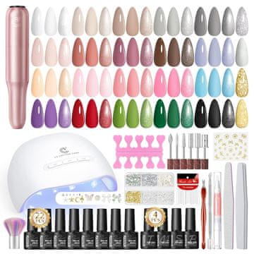 slomart PEACECOLOR Gel Nohti Set s Lampom, 22 Boja UV Gel Nohti Set s Električnim Aparatom za Manikuru za Gel Nohte Set Starter Set Base i Top Coat Nohti Sam Sastavi Set za Nokte