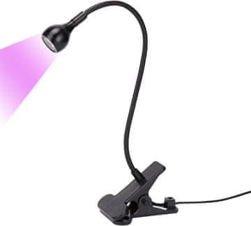 slomart 3W UV-ljepilo lampa, USB 3W UV-lampa, s guščjim vratom, LED ljubičasto svjetlo ljepilo s kopčama i prekidačem, stvrdnjava, za gel nokte i popravak mobilnih telefona
