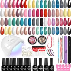 slomart Phoenixy Gelnägel Starterset, 24 boje gel lakova u kompletu s 48W UV lampom za gel nokte, pokloni za žene U V komplet lakova za nokte za početnike
