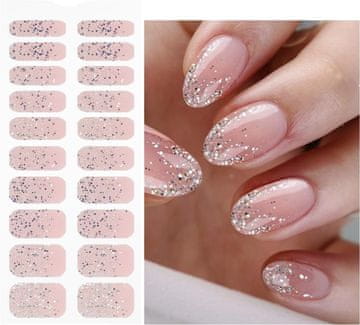 slomart JMEOWIO Nagelfolie Glitter Svijetlo Roza Gel Nail Naljepnice za Nokte Samoljepljive Naljepnice za Nokte Uv Učvršćivanje Dekoracija Dodaci za Oblikovanje Noktiju