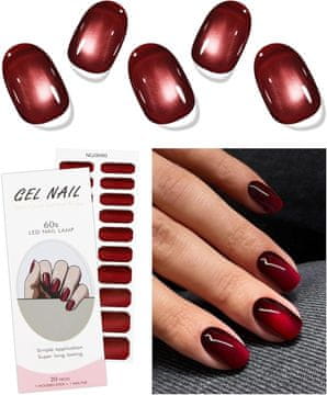 slomart JMEOWIO Nagelfolie Mačje oko Crvene Gel Naljepnice za Nokte Samoljepljive Naljepnice za Nokte UV Učvršćivanje Dekoracija Dizajn Noktiju Dodaci