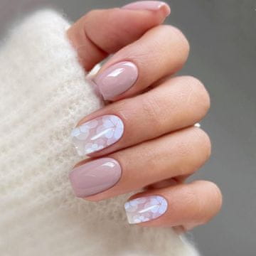 slomart JMEOWIO Folija za nokte, učvršćivanje UV svjetlom, bijeli cvjetovi, UV gel trake za nokte, naljepnice za nokte, ukras za nokte, pribor za oblikovanje noktiju.