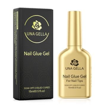 slomart UNA GELLA 6 u 1 UV ljepilo za nokte 15ml, super jako gel ljepilo & podloga za soft gel tips & umjetne nokte, dugotrajno, stvrdnjavanje s UV/LED lampom potrebno