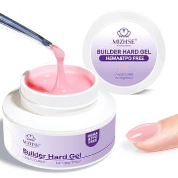 slomart MIZHSE Aufbaugel za gel nokte HEMA-free TPO-free Builder gel za nokte, Aufbaugel tvrdi gel za dom/salon, roza, 30g