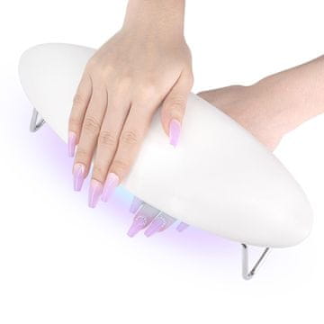 slomart UV-LED lampa za nokte, 2 u 1 UV lampa za gel nokte s osloncem za ruku, 48W UV LED lampa za nokte za lak za nokte, 24 LED svjetla za sušenje noktiju (bijela 0713)