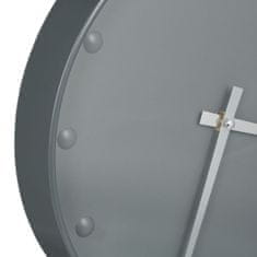 Northix Analogni zidni sat 30 cm sivi s metalnim kazaljkama