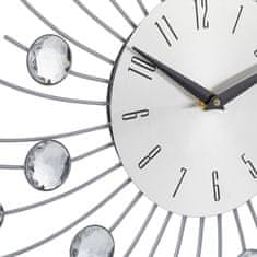 Northix XL zidni sat sa sjajnim akrilnim kamenčićima srebrni dizajn