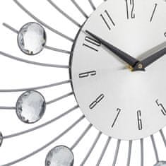 Northix XL zidni sat sa sjajnim akrilnim kamenčićima srebrni dizajn