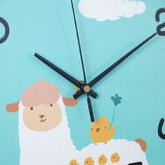 Quartz Dječji zidni sat lama s arapskim brojevima na baterije