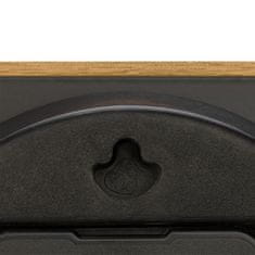 Northix Zidni sat s drvenim brojčanikom i crnim metalnim okvirom