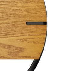 Northix Zidni sat s drvenim brojčanikom i crnim metalnim okvirom