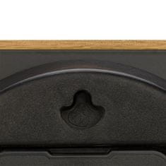 Northix Zidni sat s drvenim brojčanikom i crnim metalnim okvirom