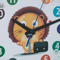 Quartz Dječji zidni sat lav s 12 i 24 satnim formatom