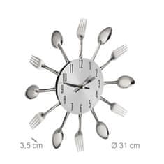 Northix Zidni sat s priborom za jelo metalni kuhinjski dizajn