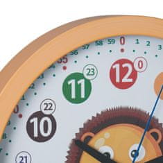 Quartz Dječji zidni sat lav s 12 i 24 satnim formatom