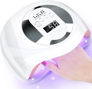 slomart L.K.E 180 W UV lampa za gel nokte, UV lampa za nokte s 4 timera, LCD zaslon, pametni senzor, vrhunske UV lampe za sve UV gel lakove, idealna za početnike i profesionalce (19 * 17-Bijela)