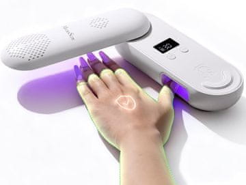 slomart MelodySusie Polnilna UV zaštitna svjetiljka za gel nokte, P-PLUS20F Sklopiva UV LED svjetiljka za nokte, svjetiljka za nokte s 2 timera, LCD zaslonom, inteligentnim senzorom, sušilica za nokte za gel