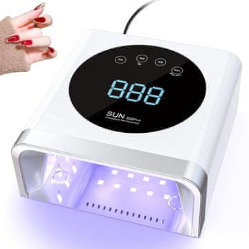 slomart Nailgirls LED UV lampa za nokte, 150W sušilica za nokte, timer 30/60/90/120s, LCD zaslon LED lampa za gel nokte, odvojiva metalna osnovna ploča, lampa za nokte za gel nokte na prstima ruku i nogu