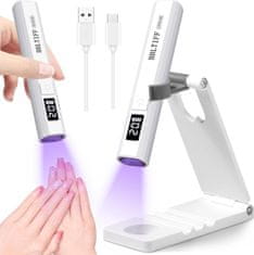slomart UV lampe za gel nokte, mini UV lampa za nokte s USB kabelom za punjenje i sklopivim postoljem, UV lampa za nokte, mali LED sušač za lak za nokte za lak za nokte koji se može puniti i 2 načina timera