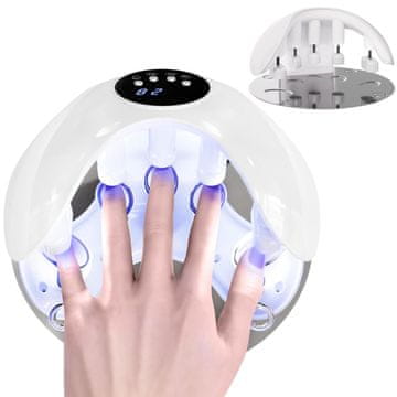 slomart FOLAI UV/LED lampa za gel nokte s LCD zaslonom, 4 timera, podesivo svjetlo i bežični dizajn za kućni i profesionalni salon