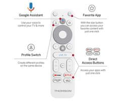Thomson 152 Go Cast multimedijski reproduktor, 4K UHD, Google TV, 2GB + 32GB, WiFi, bel