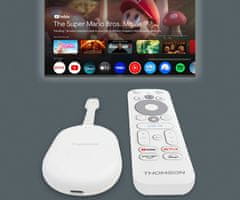 Thomson 152 Go Cast multimedijski reproduktor, 4K UHD, Google TV, 2GB + 32GB, WiFi, bel