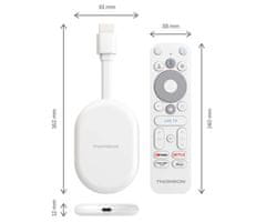 Thomson 152 Go Cast multimedijski reproduktor, 4K UHD, Google TV, 2GB + 32GB, WiFi, bel