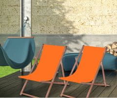 Platinet PSW drvena ležaljka, sklopiva, bukovo drvo, narančasta