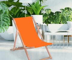 Platinet PSW drvena ležaljka, sklopiva, bukovo drvo, narančasta
