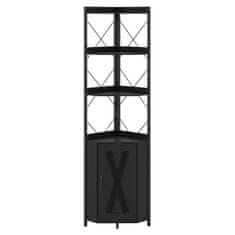 Northix Kutna polica za knjige s prostorom za pohranu 5-slojna 180 cm crna