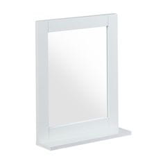Northix Bijelo zidno ogledalo s policom, 60 x 80 cm