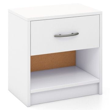 Northix Noćni ormarić s ladicom i otvorenom policom 38,5x28x40,5 cm bijeli