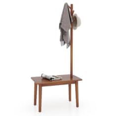 Northix 3 u 1 drveni stolic vjesalica klupa za cipele 76x43x168 cm