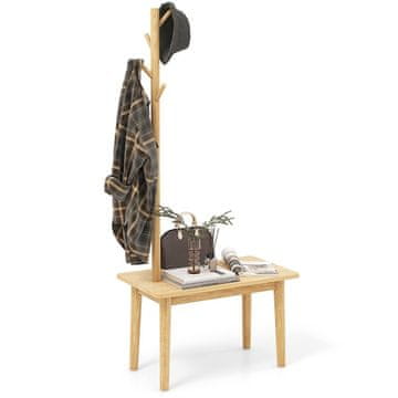 Northix 3u1 drveni vješalica s klupom i stolom 76x43x168 cm