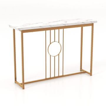 Northix Konzolni stolić s mramornom pločom i metalnim okvirom 120 cm