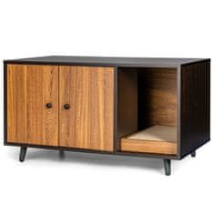 Northix 2 u 1 bočni stolić i ormarić za mačke s daskom za grebanje, mačji WC, MDF, metal, 90 x 50 x 50 cm