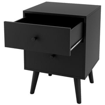 Northix Noćni ormarić 45x39.5x62 cm MDF drvo hrast 2 ladice