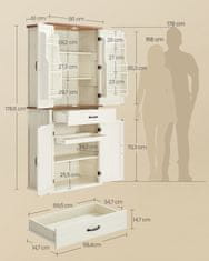 Songmics Kuhinjski ormarić 40x80x1786 cm bijeli