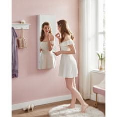 Songmics Zidni ormar za nakit s ogledalom i LED osvjetljenjem 375x97x108 cm bijeli